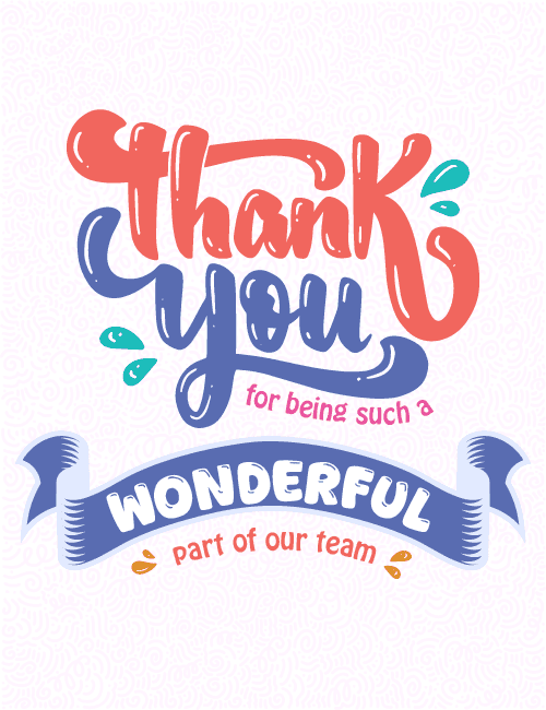 Team Appreciation Thank You Card