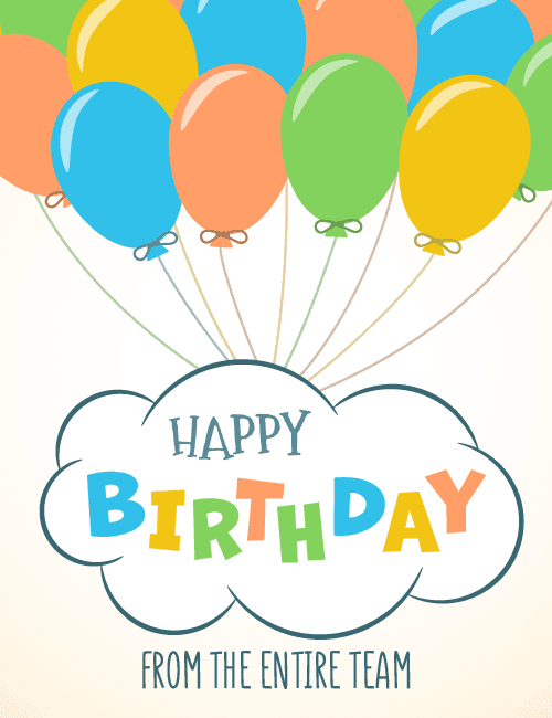 Colorful Balloon Birthday Card – From the Entire Team