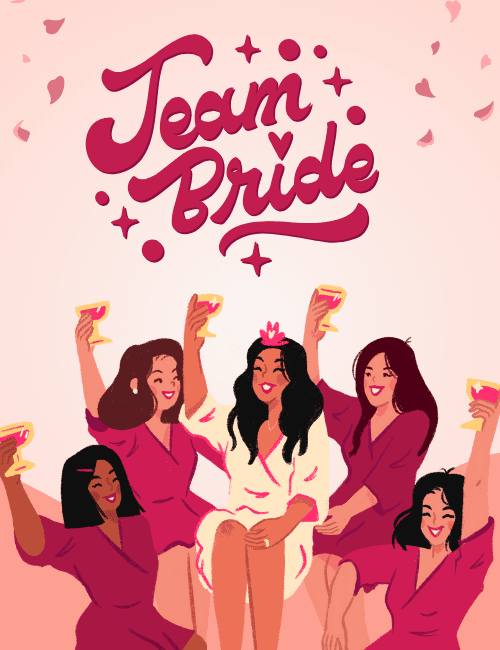 Team Bride Celebration with Friends and Bridal Squad