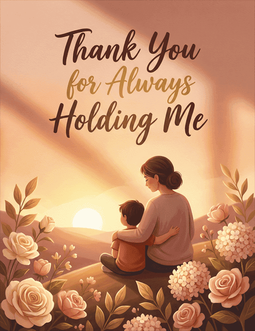 Thank You for Always Holding Me Mom Card