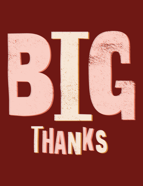 Bold Big Thanks Typography Card