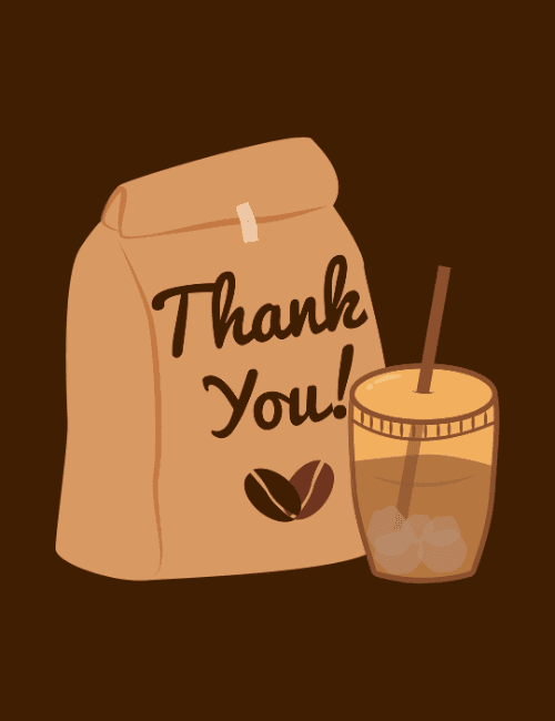 Coffee Lover Thank You Card