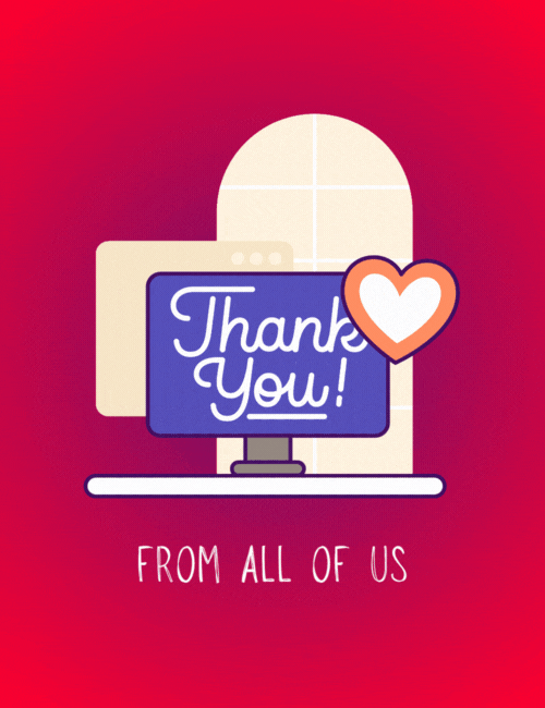 Cute Stars Thank You Card – From All of Us