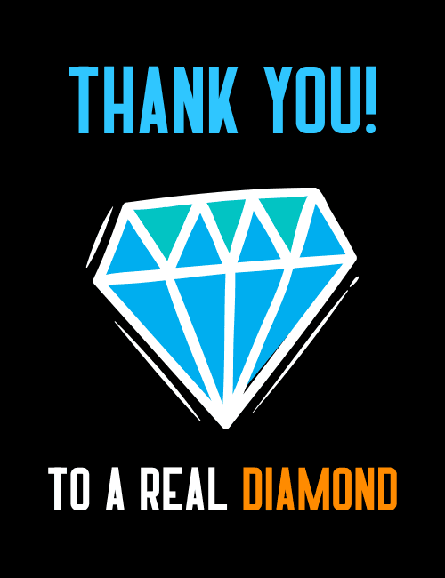 Thank You to a Real Diamond – Bold Blue Gem Appreciation Card