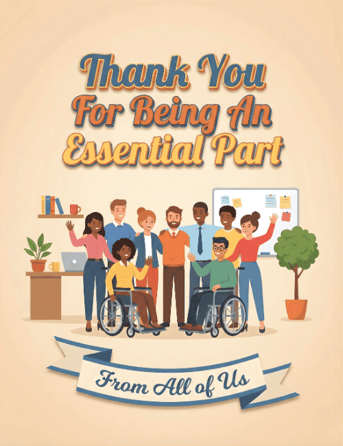 Thank You for Being an Essential Part – Team Appreciation Card