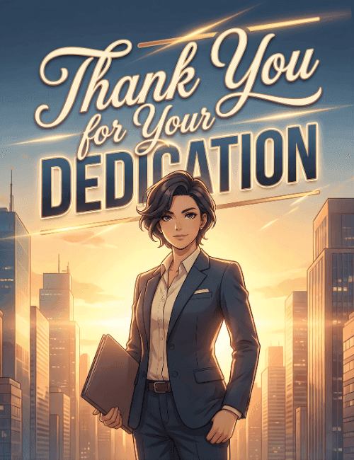 Thank You for Your Dedication Card