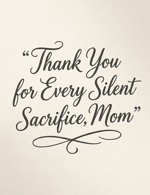 Thank You for Every Silent Sacrifice Mom Card
