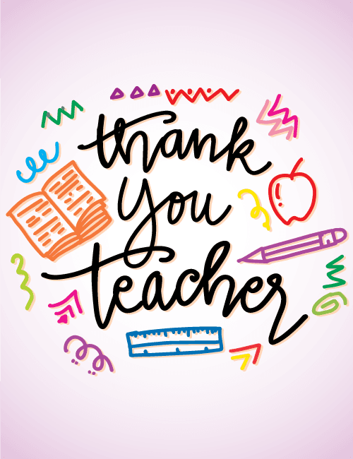 Thank You Teacher Doodle Card