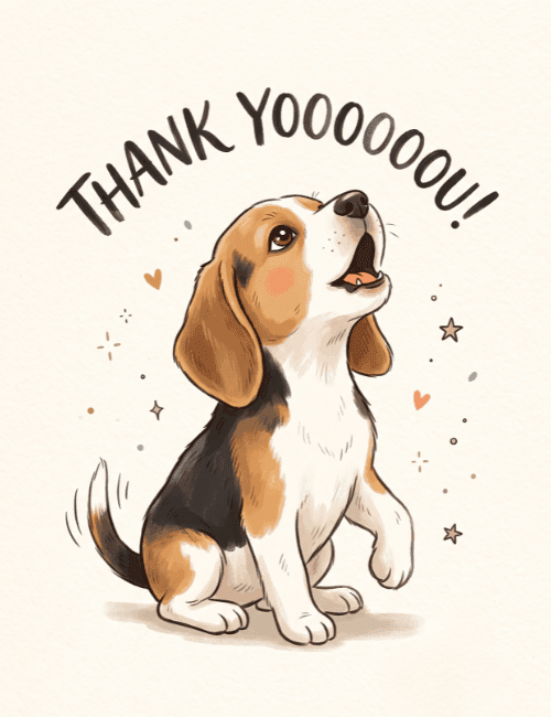 Thank You Cute Dog Card