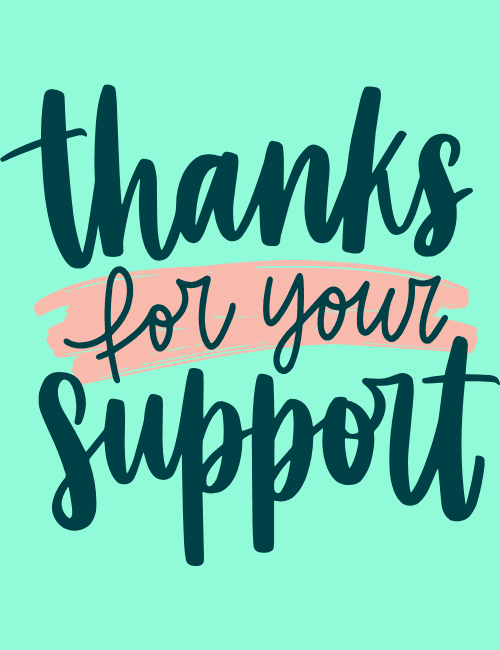 Thanks for Your Support – Bold Brush Lettering Card
