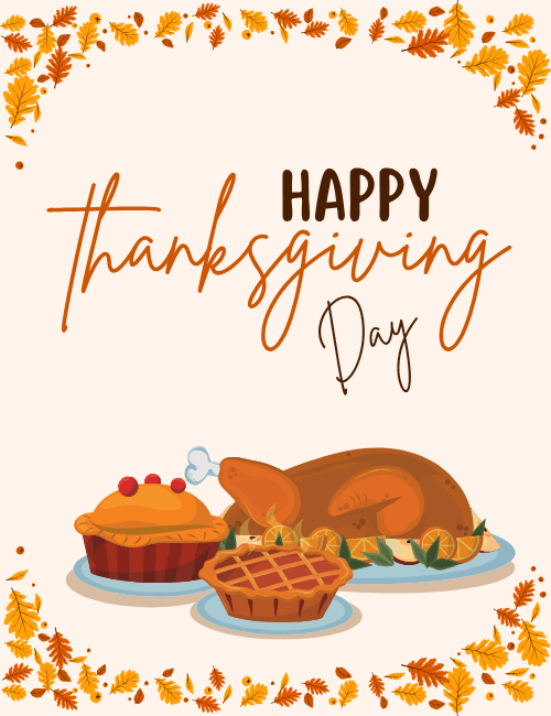 Thanksgiving Dinner Cute Card
