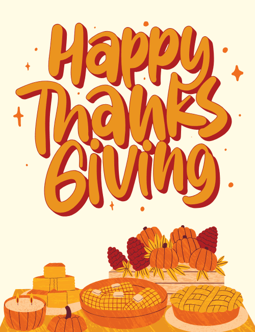 Thanksgiving Feast Pie Card