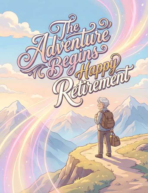 the adventure begins happy retirement card