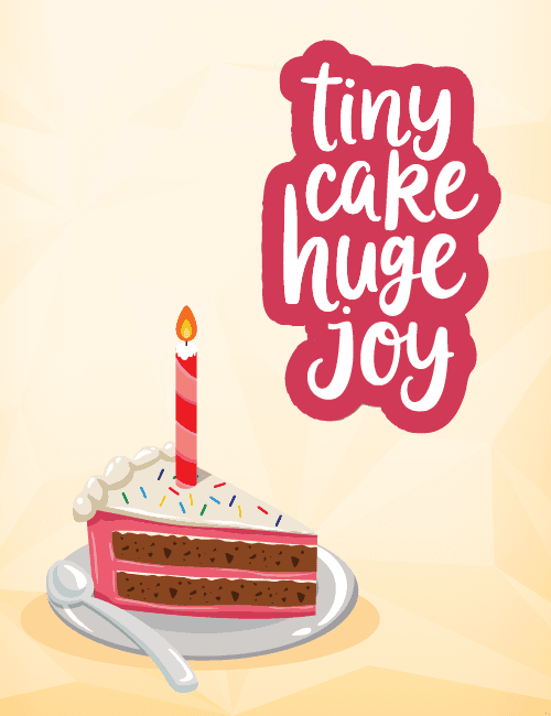 Tiny Cake Birthday Card
