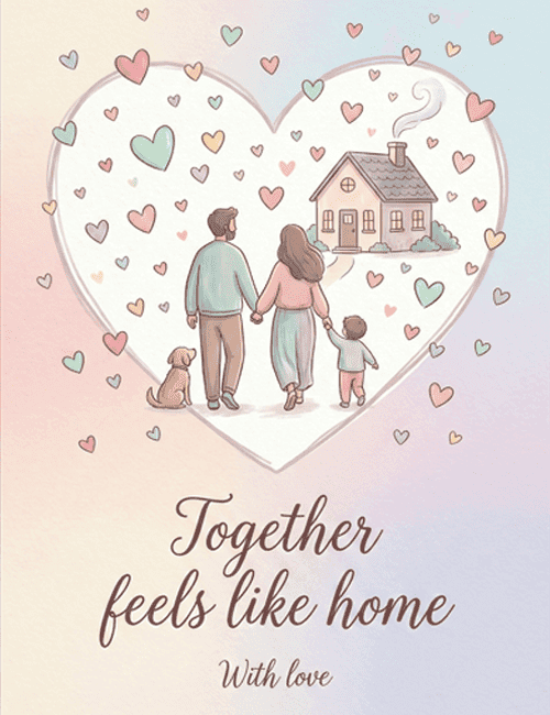 Together Feels Like Home – Family Love Card