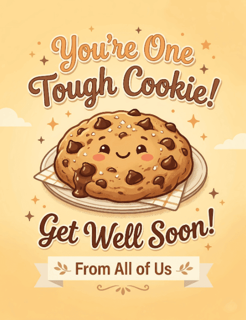 You’re One Tough Cookie Funny Get Well Soon Card
