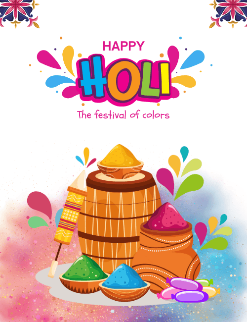 Traditional Celebration Happy Holi Card