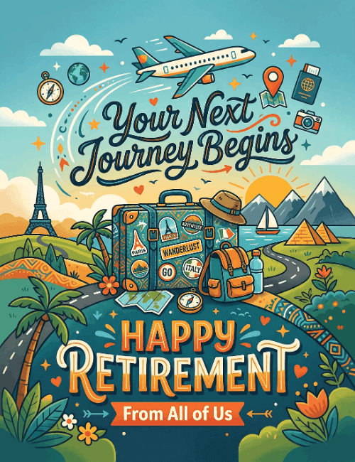 Your Next Journey Begins Happy Retirement Card