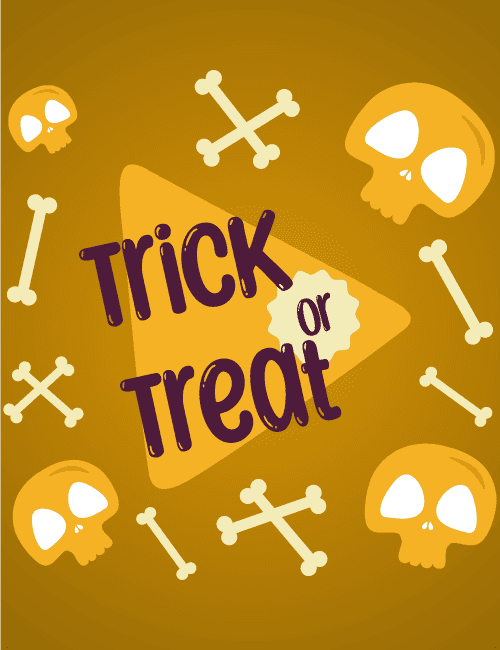Trick or Treat Skull Card