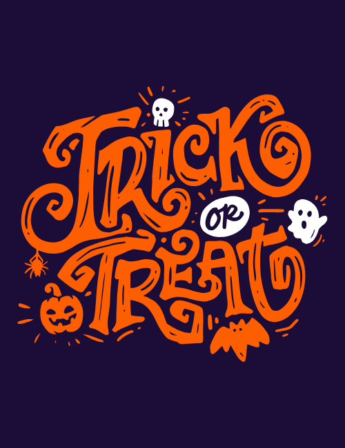 Trick or Treat Typography Card