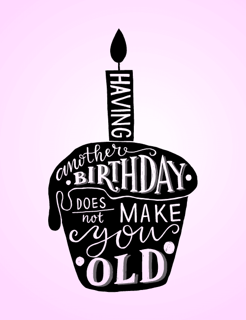 Funny Cupcake Typography Birthday Card