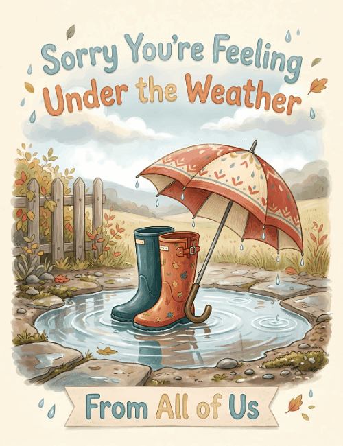 Sorry You’re Feeling Under the Weather Get Well Card