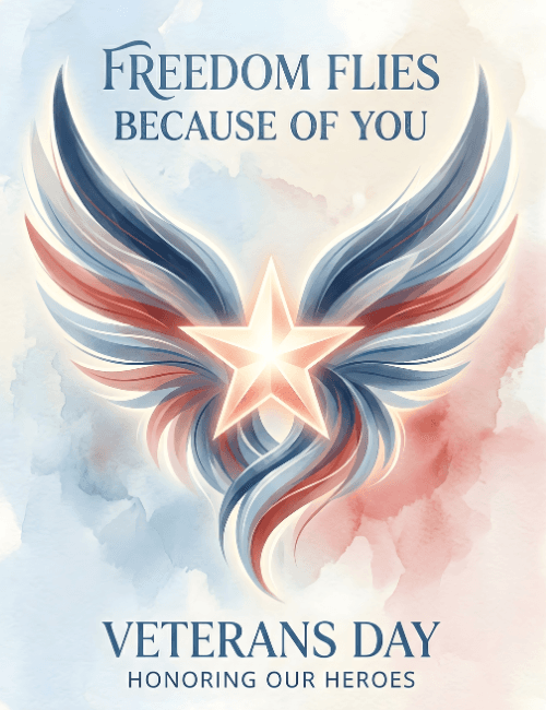 Veterans Day star wings honoring freedom and heroes