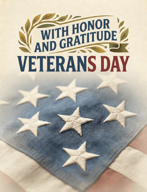 Veterans Day flag stars with honor and gratitude
