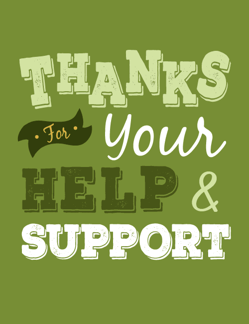 Vintage Thank You Card – For Help and Support