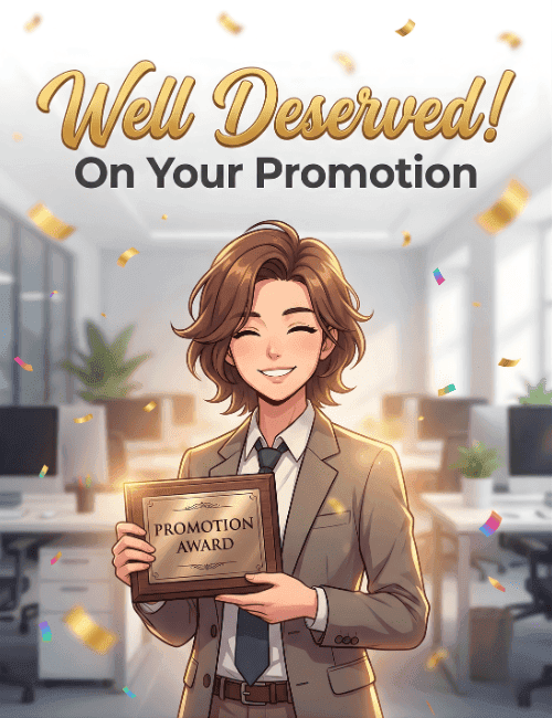well deserved promotion award card