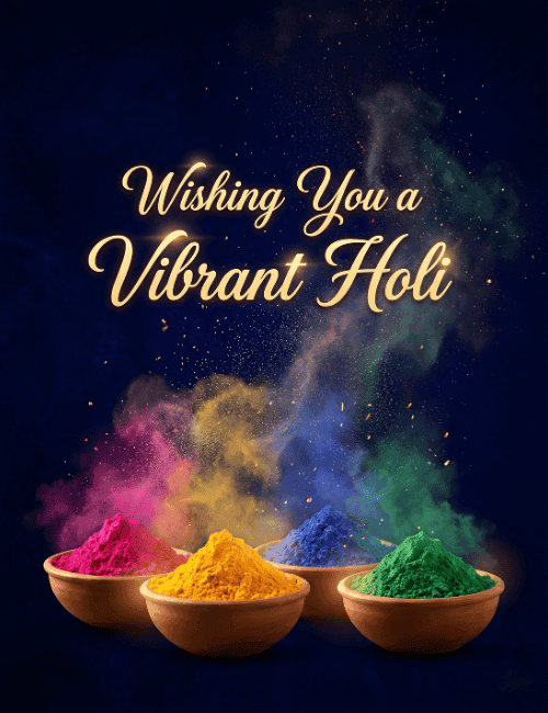Wishing You a Vibrant Holi Colorful Festival Greeting Card