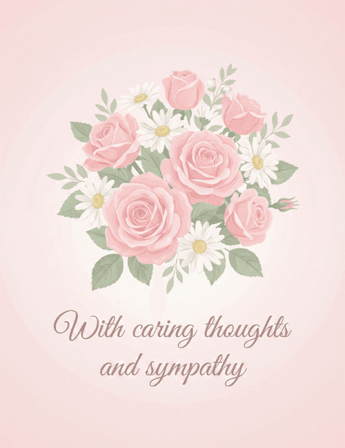 With Caring Thoughts and Sympathy Card