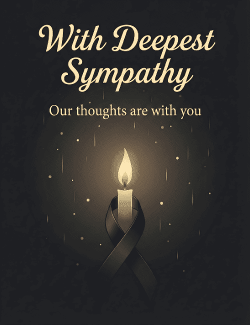 With Deepest Sympathy Candle Memorial Card