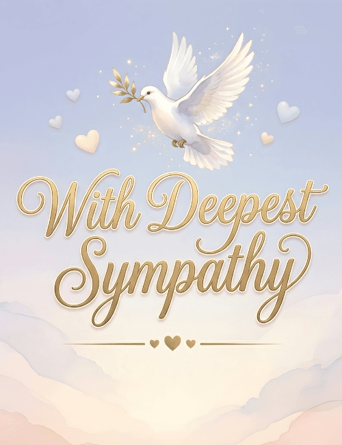 With Deepest Sympathy Peace Dove Card