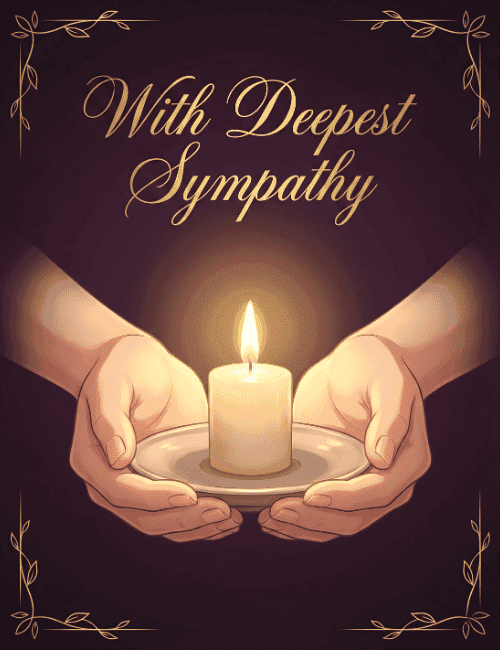 With Deepest Sympathy Prayer Candle Card