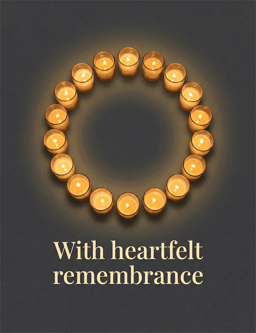 With Heartfelt Remembrance Sympathy Card