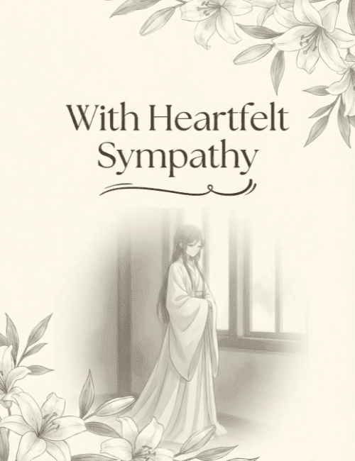 With Heartfelt Sympathy Soft Floral Remembrance Card