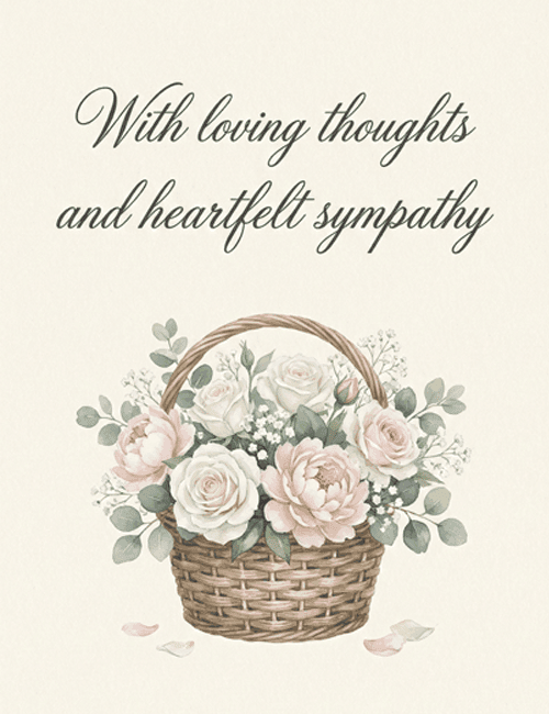 With Loving Thoughts and Heartfelt Sympathy Card