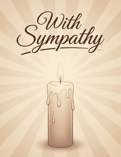 With Sympathy Classic Candle Condolence Card