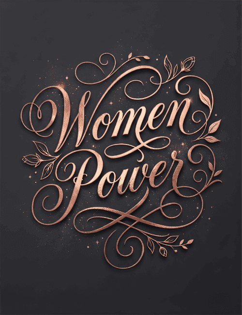 Women Power: Rose Gold Elegant Floral Card
