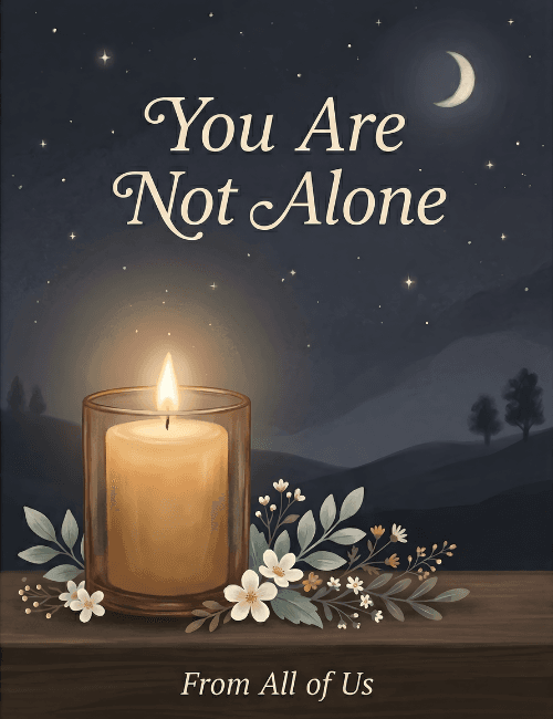 You Are Not Alone Candle Sympathy