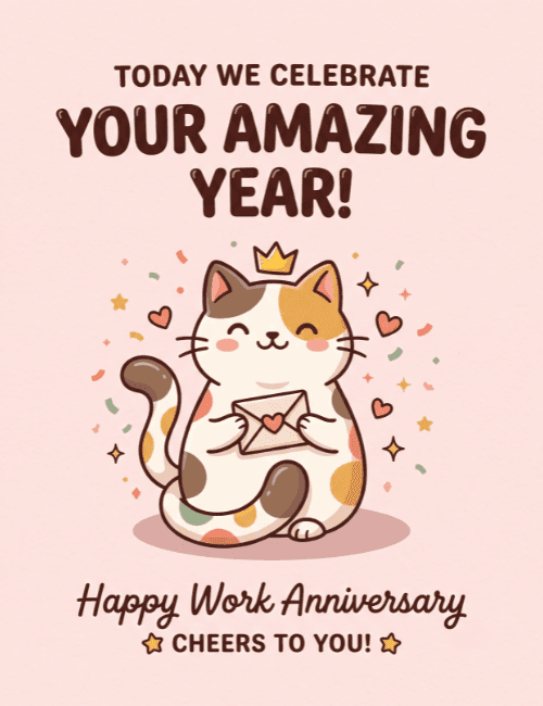 Your Amazing Year Work Anniversary Card