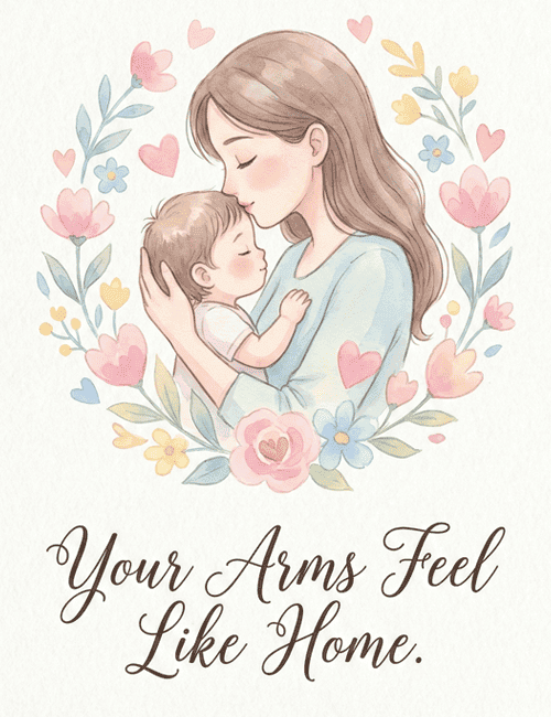 Your Arms Feel Like Home Mom Greeting Card