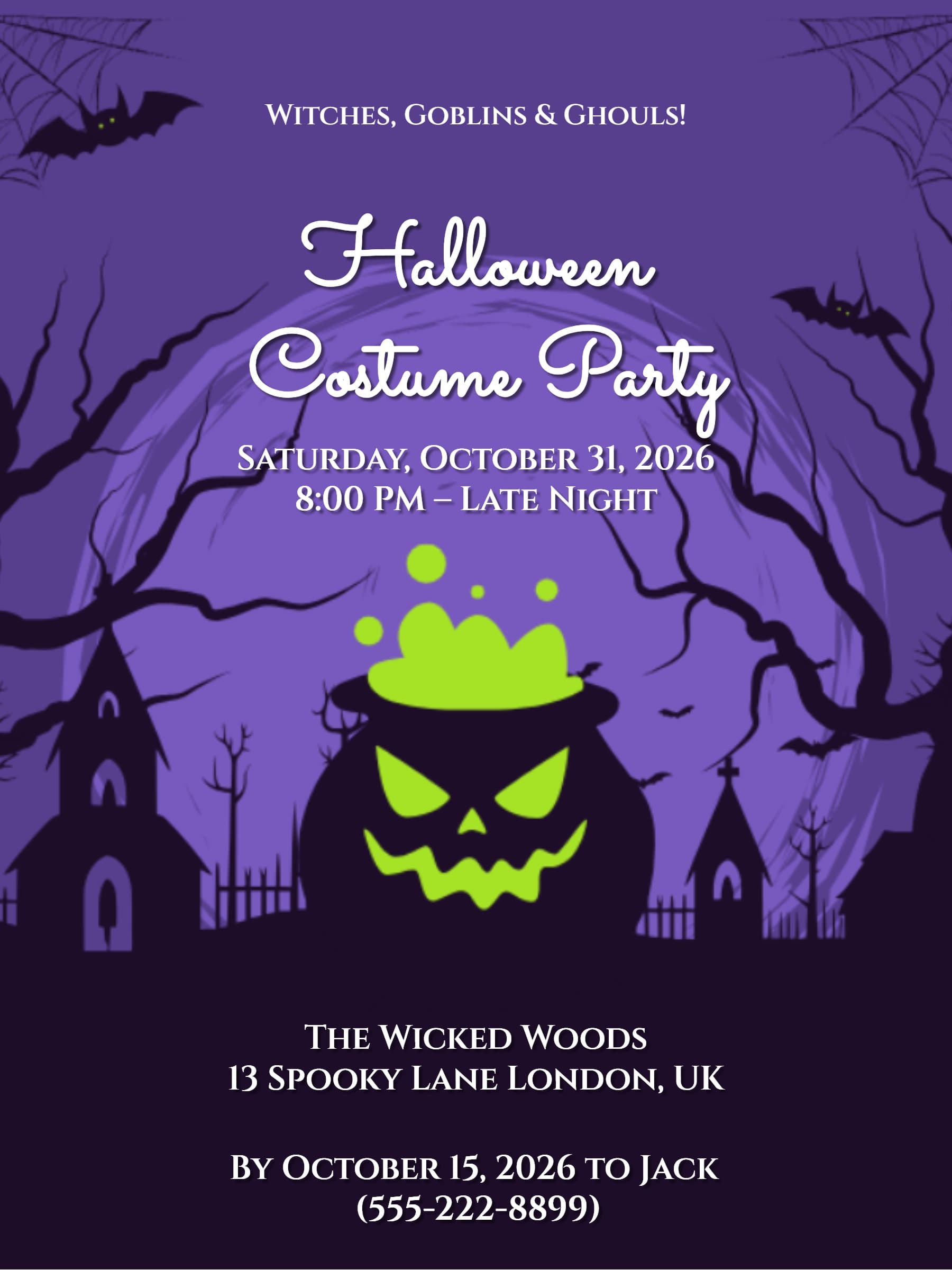 spooky cauldron invite