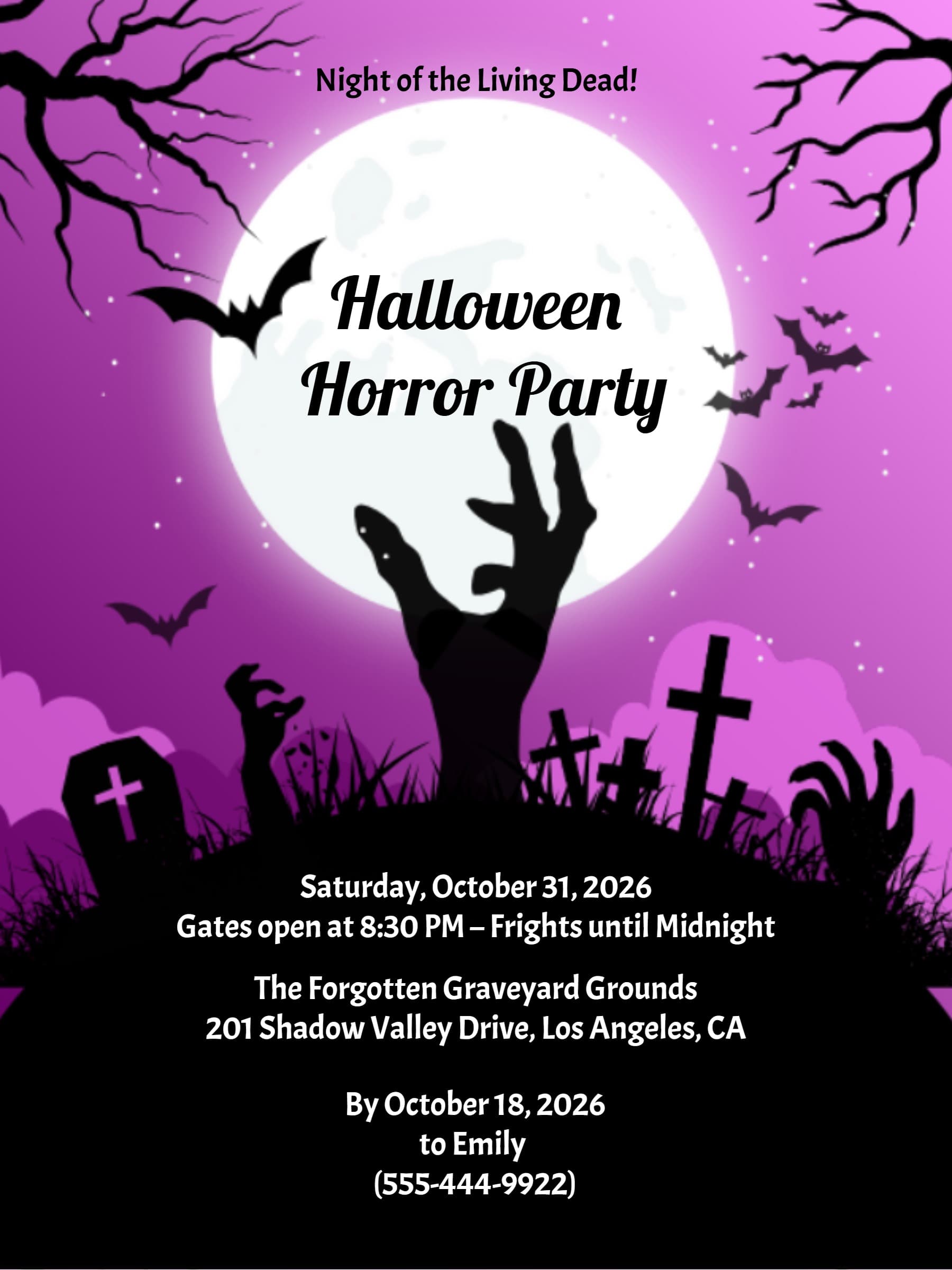 graveyard party invite