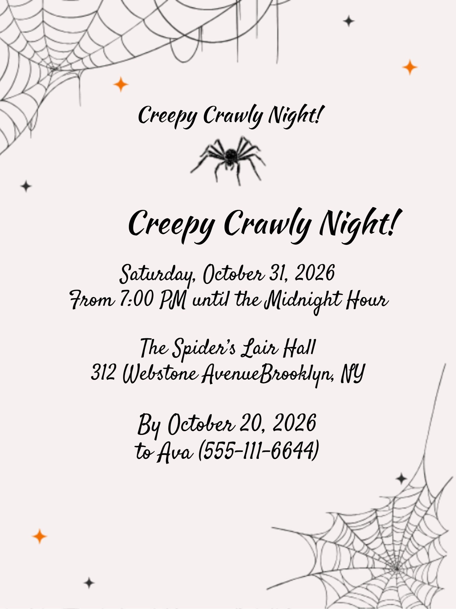 spider web invite
