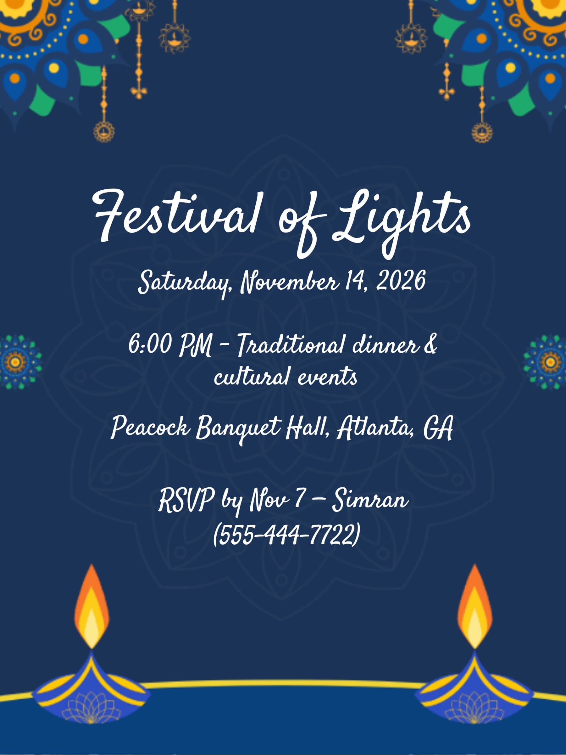 navy diwali invite