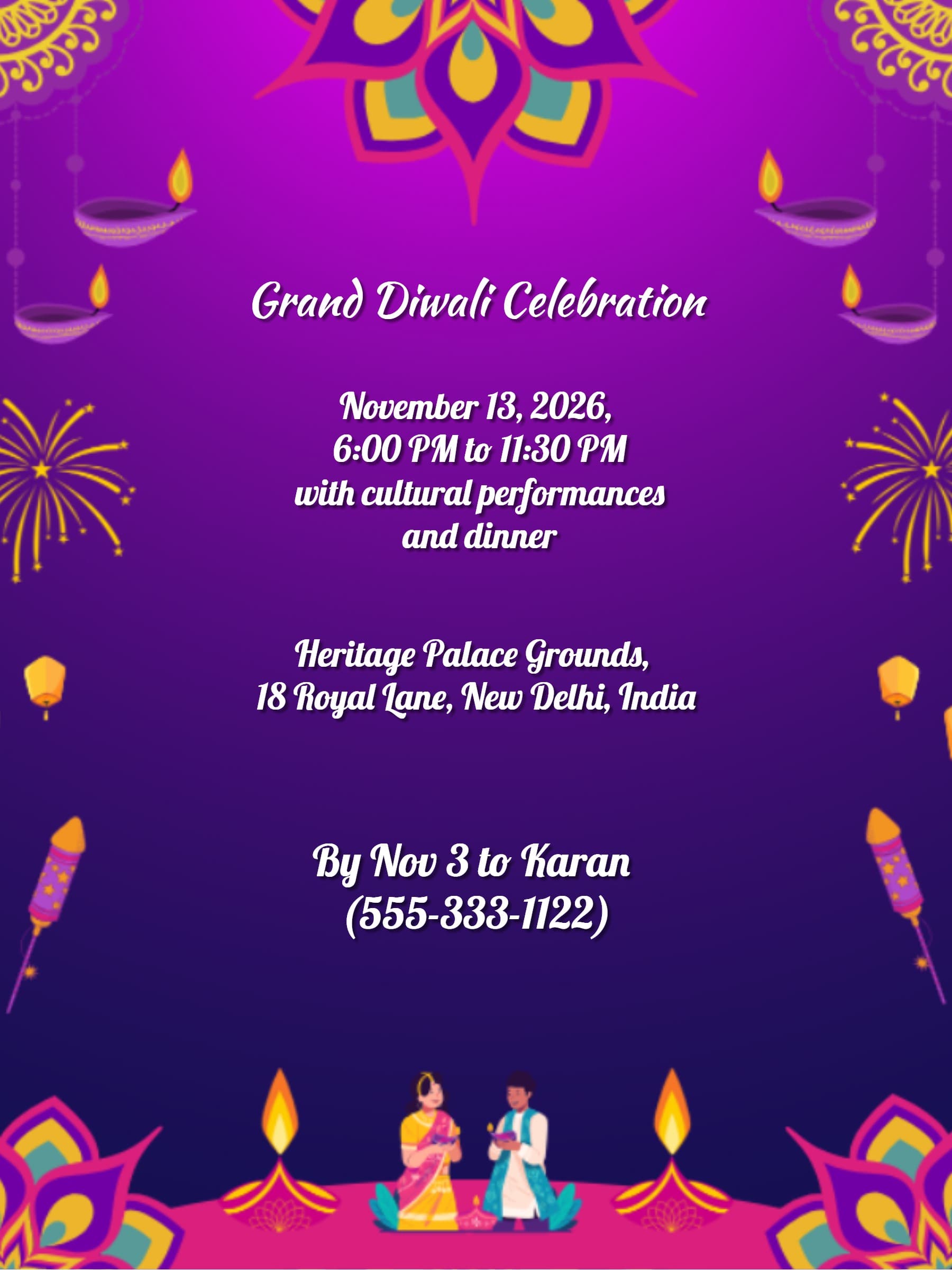 grand diwali invite