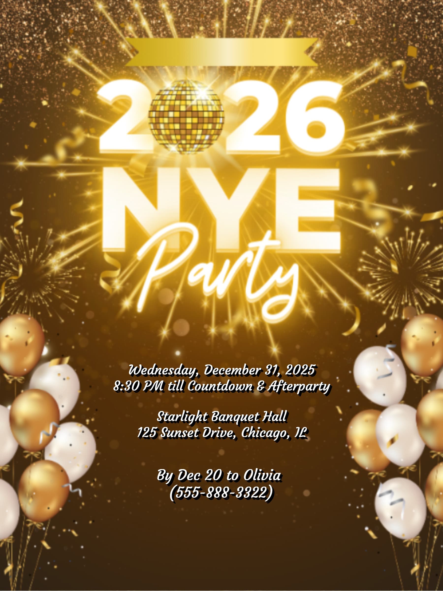 gold nye invite