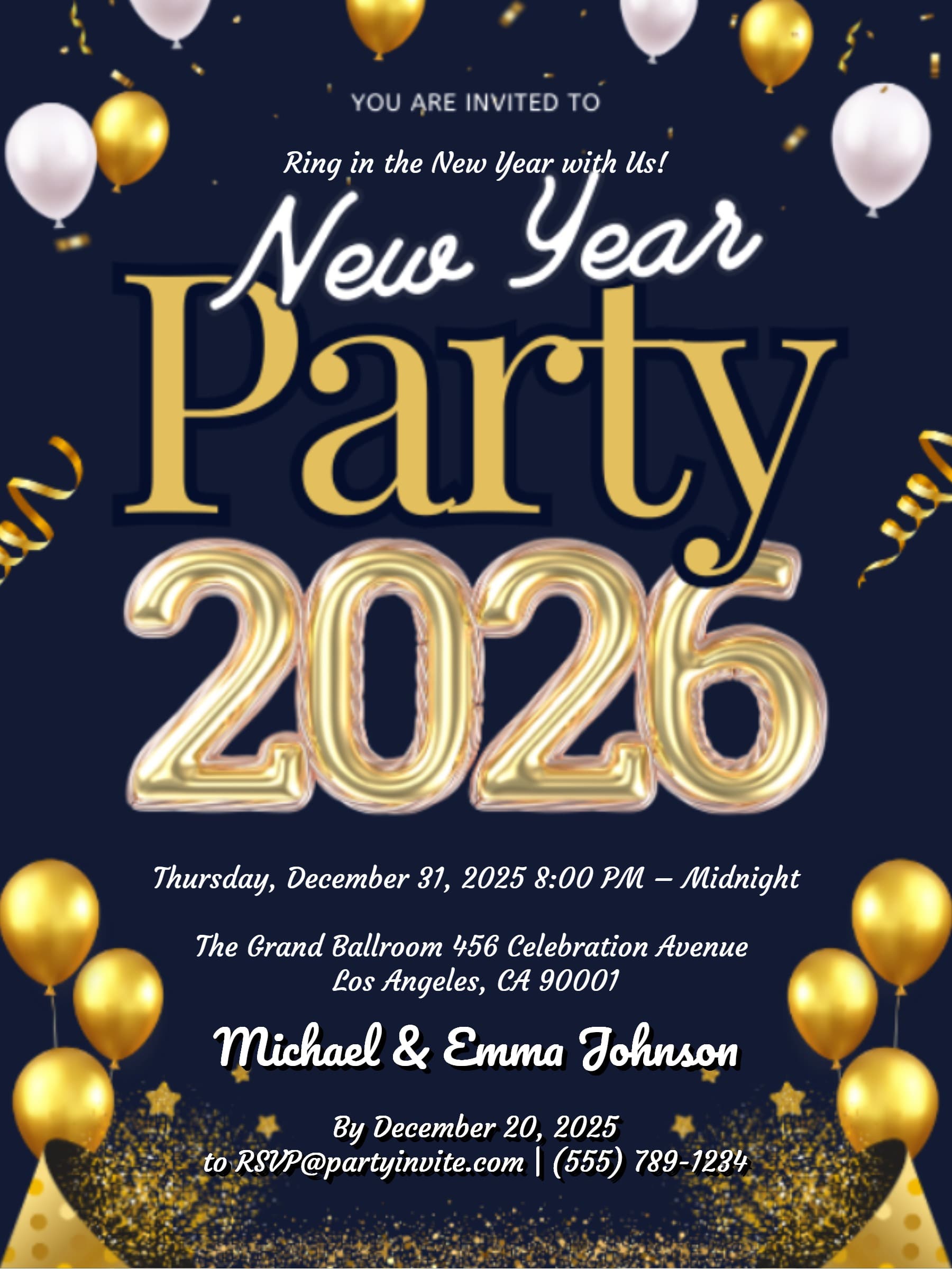 new year party invite
